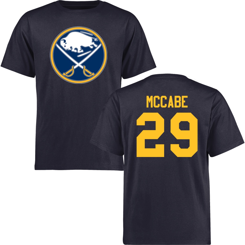 Sabres Jake McCabe Blue Number & Name Short Sleeve T-Shirt