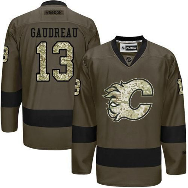 Johnny Gaudreau Calgary Flames #13 Green Camo Player Jersey