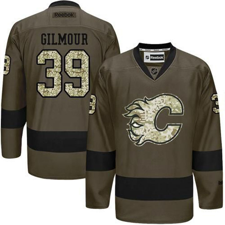 Doug Gilmour Calgary Flames #39 Green Camo Player Jersey