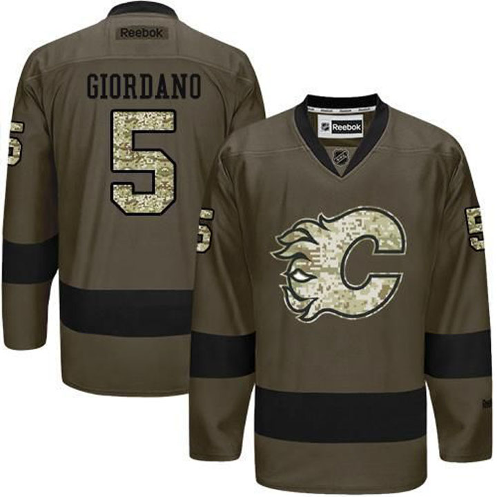 Mark Giordano Calgary Flames #5 Green Camo Player Jersey