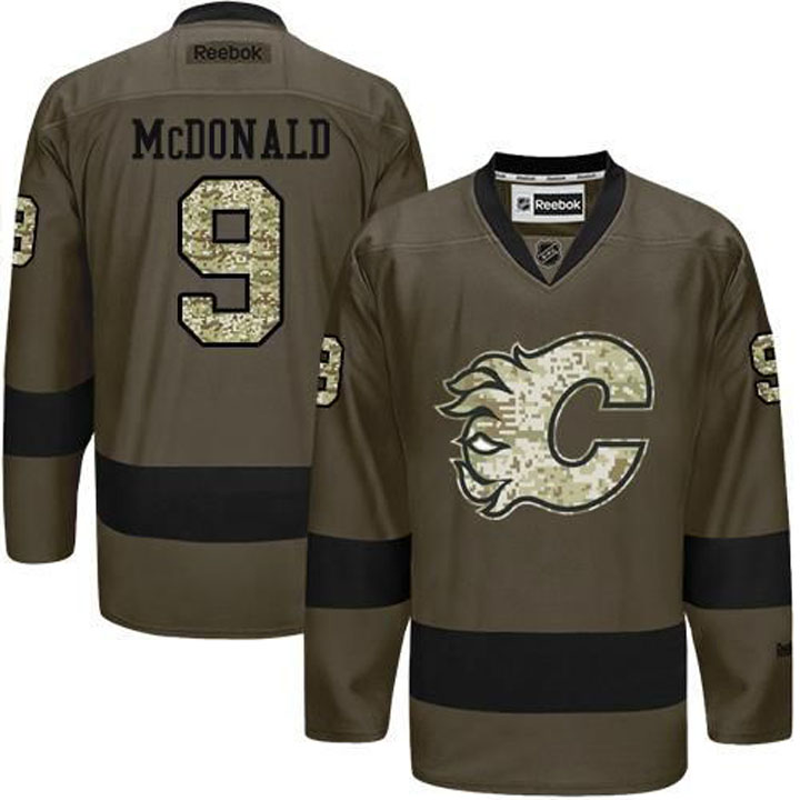 Lanny McDonald Calgary Flames #9 Green Camo Player Jersey