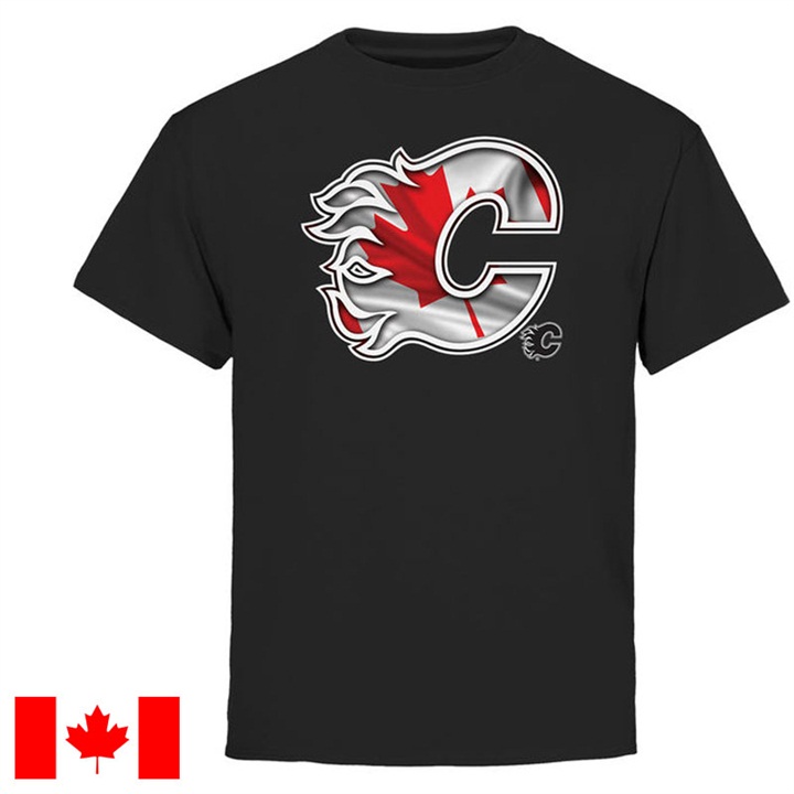 Men's Montreal Black Canada Wave Canada Day T-Shirt