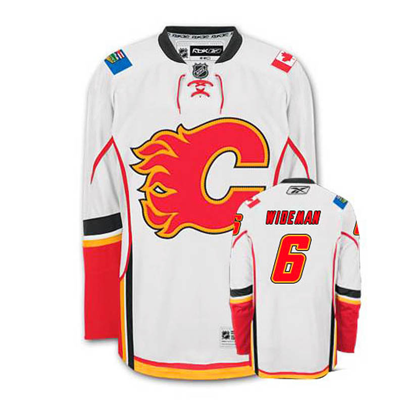 Dennis Wideman Calgary Flames #6 Away Ice Hockey Jersey