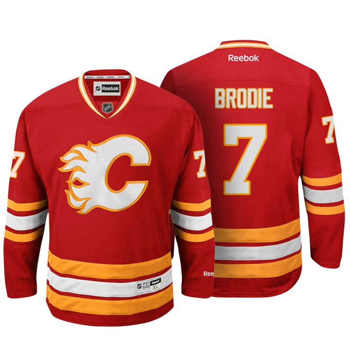 Calgary Flames T.J. Brodie Red Premier Jersey