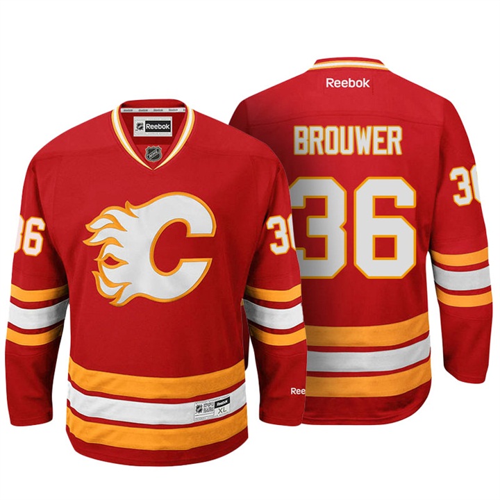 Calgary Flames Troy Brouwer Red Premier Jersey