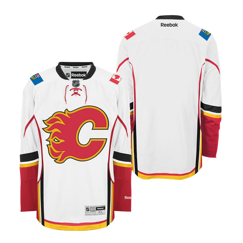 Flames White Reebok Jersey