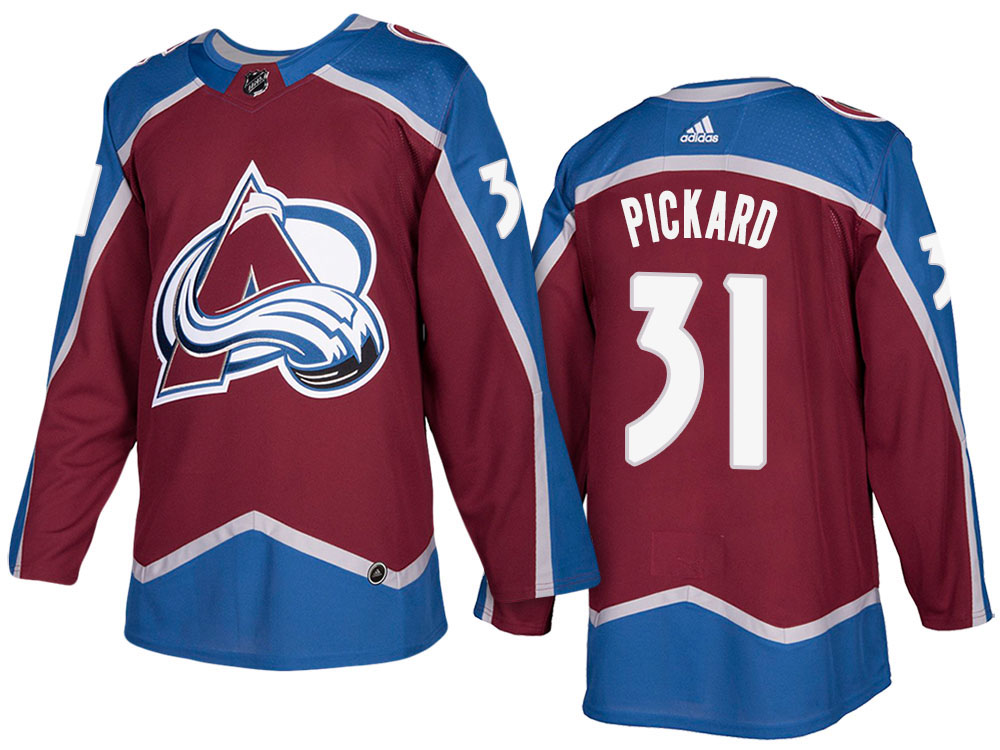 NHL Men's Colorado Avalanche #31 Calvin Pickard Burgundy 2017-2018 Season New Outlook Uniforms