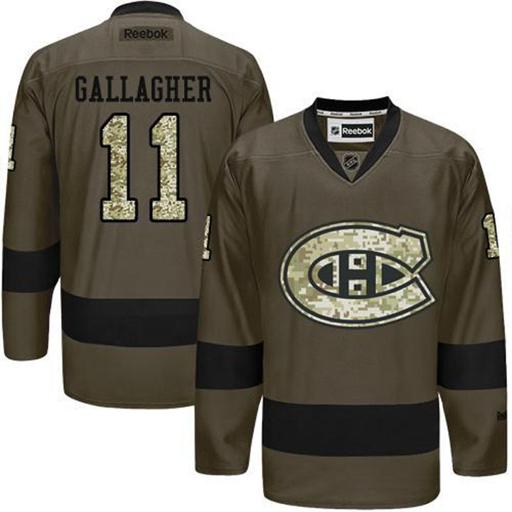 Brendan Gallagher Montreal Canadiens #11 Green Camo Player Jersey