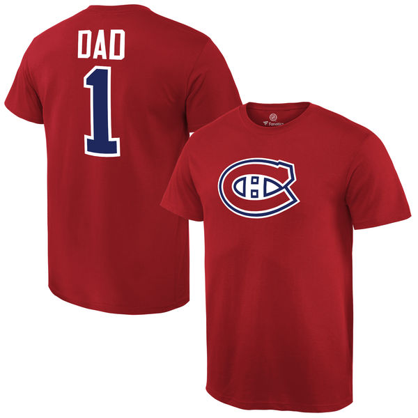 Men's Montreal Canadiens Number One Dad Red T-Shirt