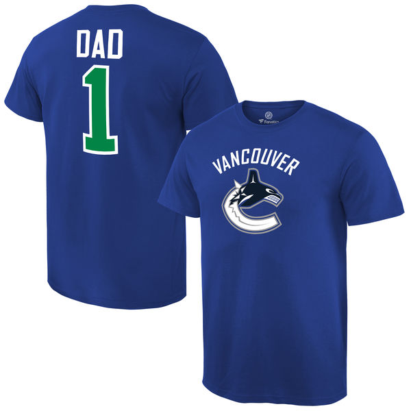 Men's Vancouver Canucks Number One Dad Royal T-Shirt