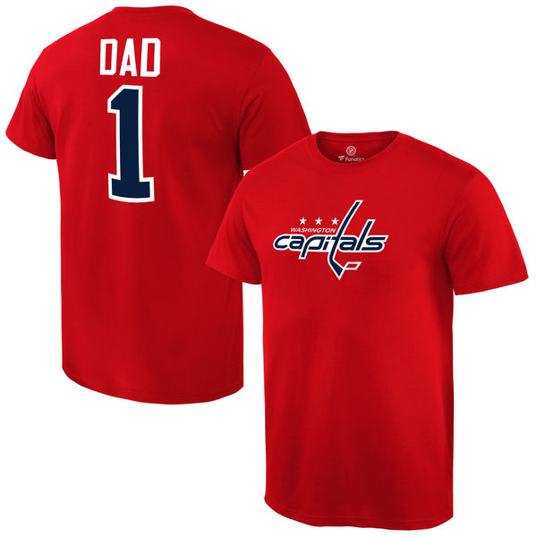 Men's Washington Capitals Number One Dad Red T-Shirt