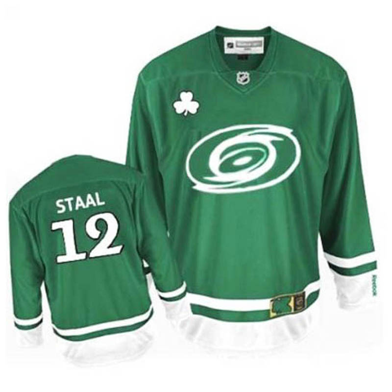 Eric Staal Carolina Hurricanes #12 St Patty's Day Ice Hockey Jersey