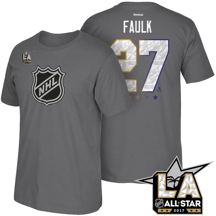 Hurricanes #27 Justin Faulk Gray 2017 All Star T-shirt