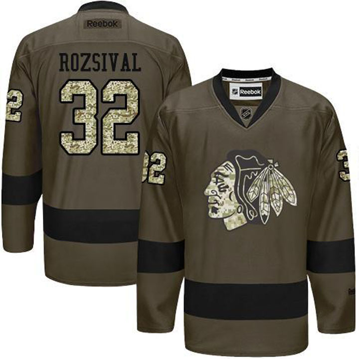 Michal Rozsival Chicago Blackhawks #32 Green Camo Player Jersey