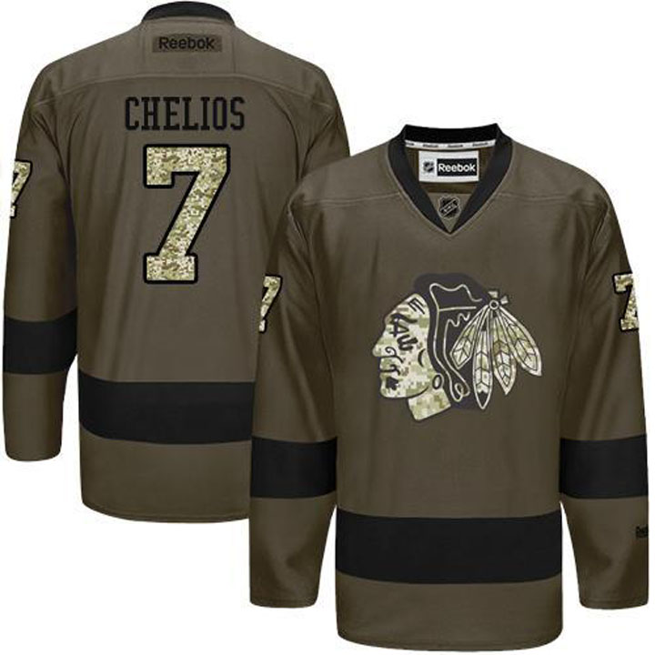 Chris Chelios Chicago Blackhawks #7 Green Camo Player Jersey