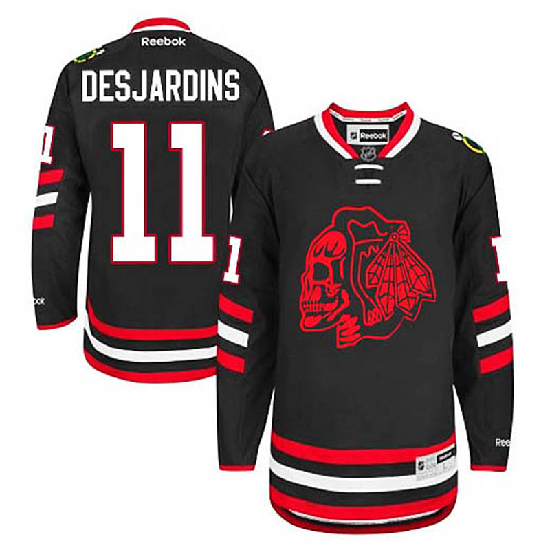 Andrew Desjardins Chicago Blackhawks #11 2014 Stadium Series Red Skull Ice Hockey Jersey