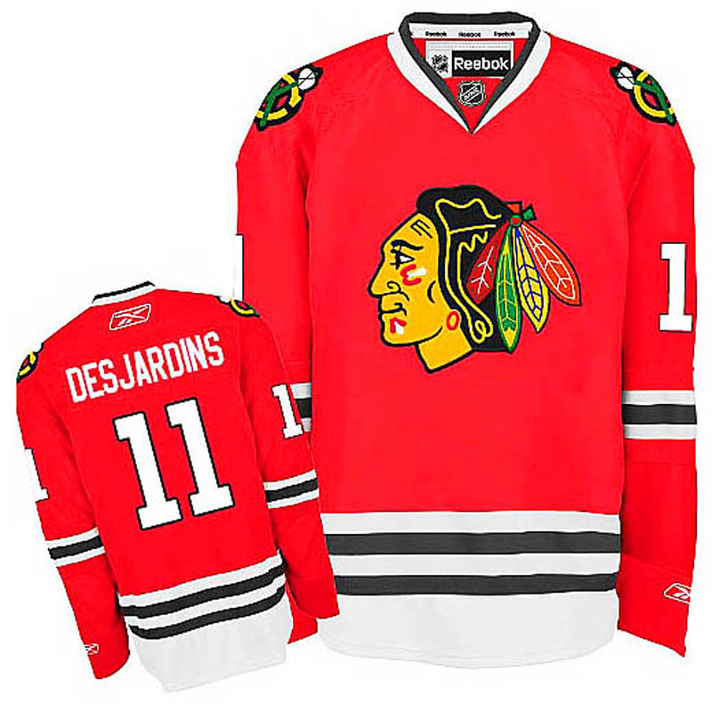 Andrew Desjardins Chicago Blackhawks #11 Home Ice Hockey Jersey