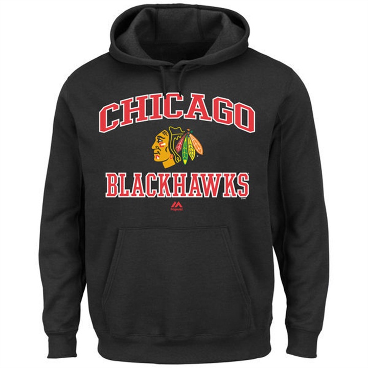 NHL Blackhawks Black Heart And Soul Pullover Hoodie