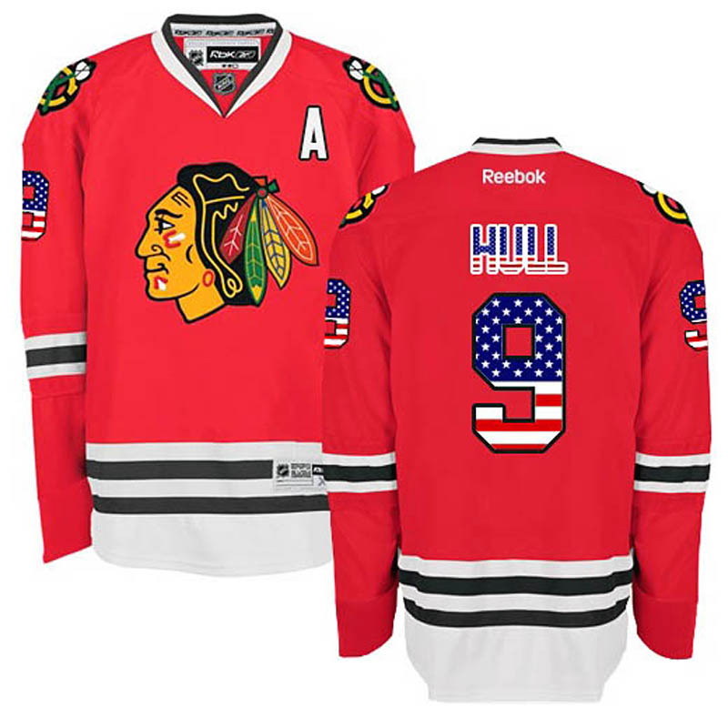 Bobby Hull Chicago Blackhawks #9 USA Flag Fashion Ice Hockey Jersey