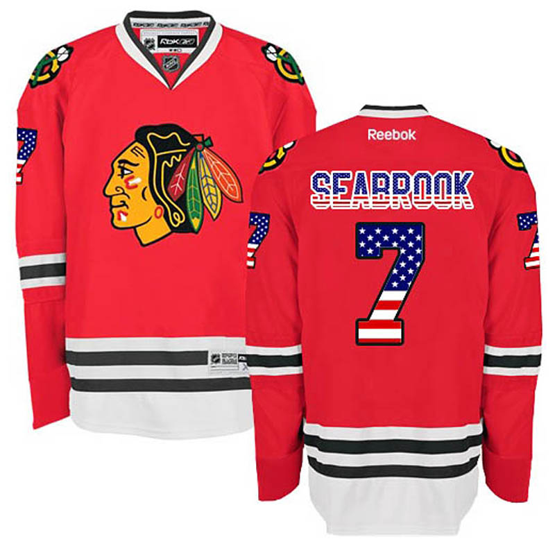 Brent Seabrook Chicago Blackhawks #7 USA Flag Fashion Ice Hockey Jersey