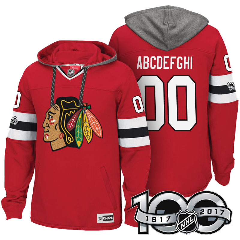 Chicago Blackhawks Red Centennial Classic Patch Custom Hoodie