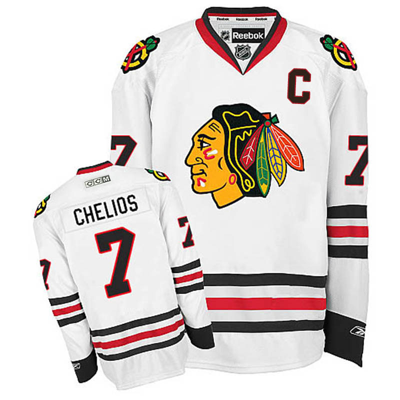 Chris Chelios Chicago Blackhawks #7 Away Ice Hockey Jersey