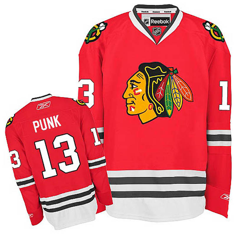 CM Punk Chicago Blackhawks #13 Home Ice Hockey Jersey