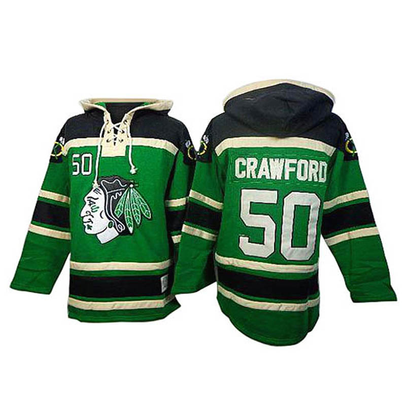 Corey Crawford Chicago Blackhawks #50 St. Patrick's Day Ice Hockey Jersey