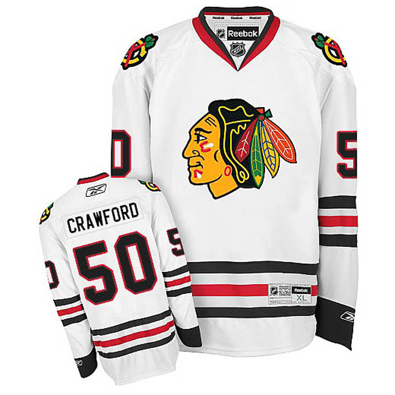 Corey Crawford Chicago Blackhawks #50 Away Ice Hockey Jersey