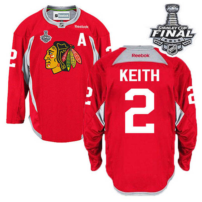 Duncan Keith Chicago Blackhawks #2 2015 Stanley Cup Practice Ice Hockey Jersey