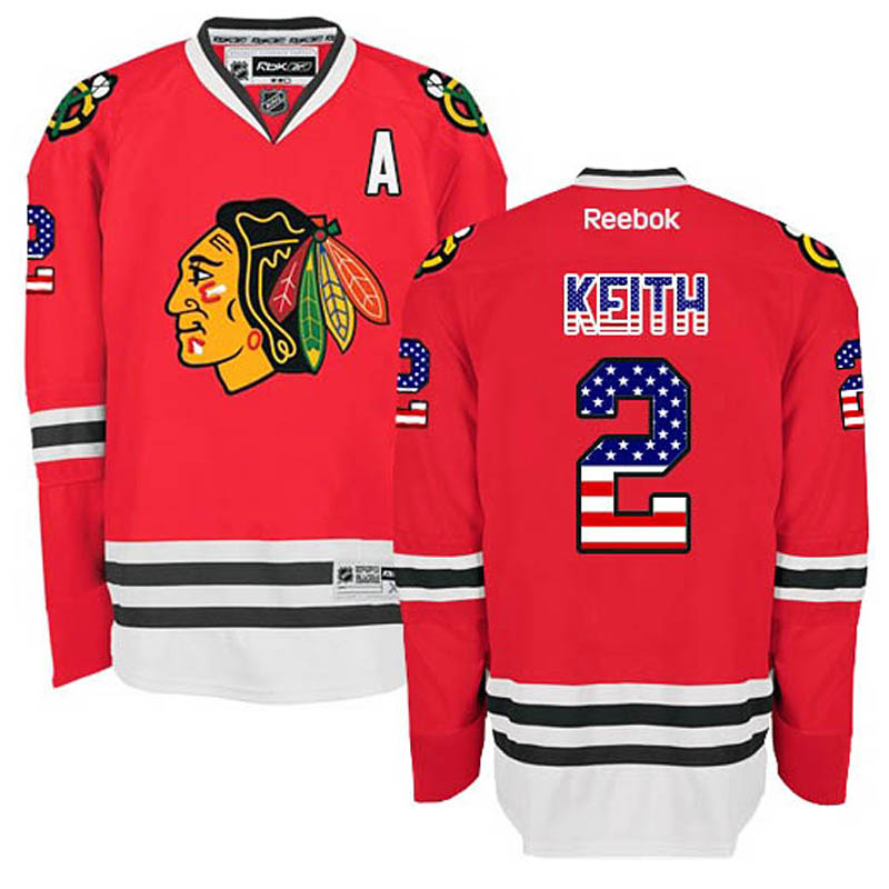 Duncan Keith Chicago Blackhawks #2 USA Flag Fashion Ice Hockey Jersey