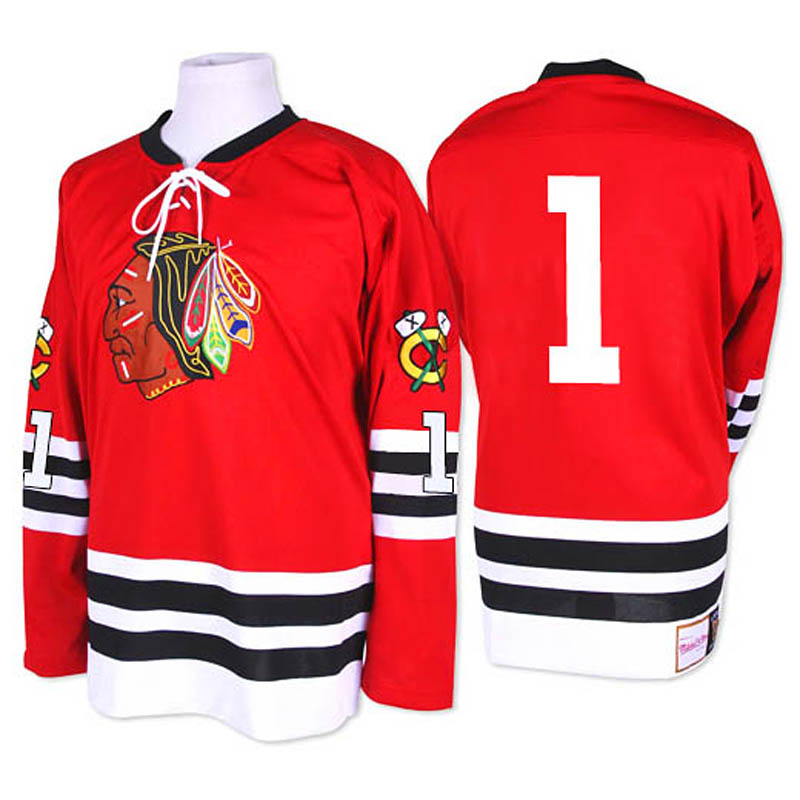 Glenn Hall Chicago Blackhawks #1 1960-61 Throwback Ice Hockey Jersey