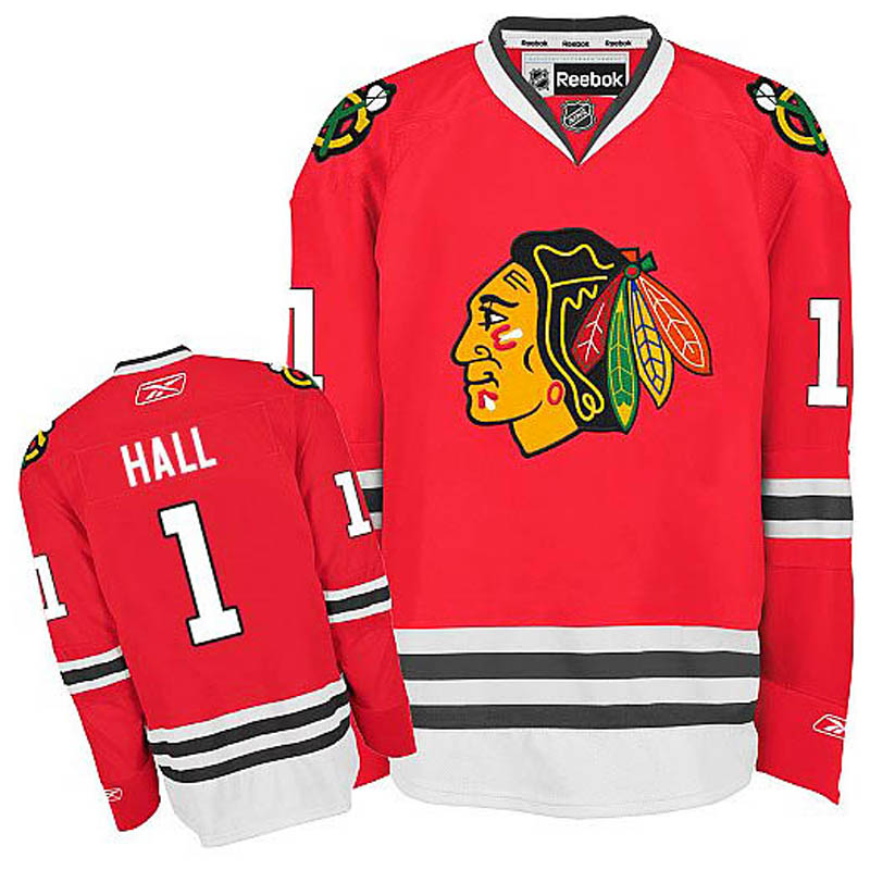 Glenn Hall Chicago Blackhawks #1 Home Ice Hockey Jersey