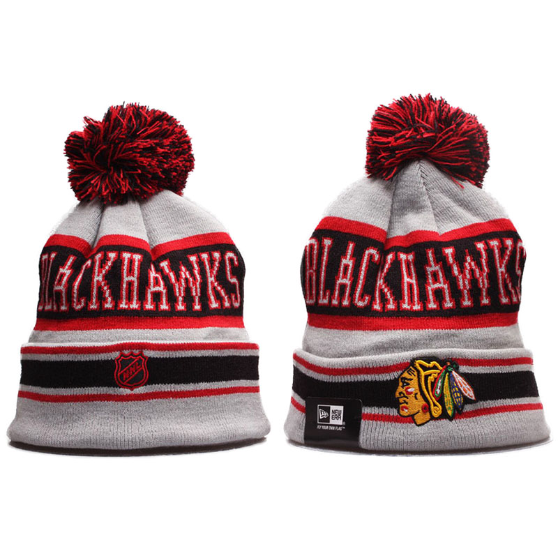 Chicago Blackhawks 2017 Winter Classic Knit Hat With Pom Beanies Gray/Black/Red