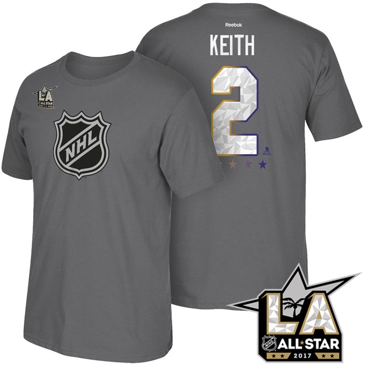 Blackhawks #2 Duncan Keith Gray 2017 All Star T-shirt