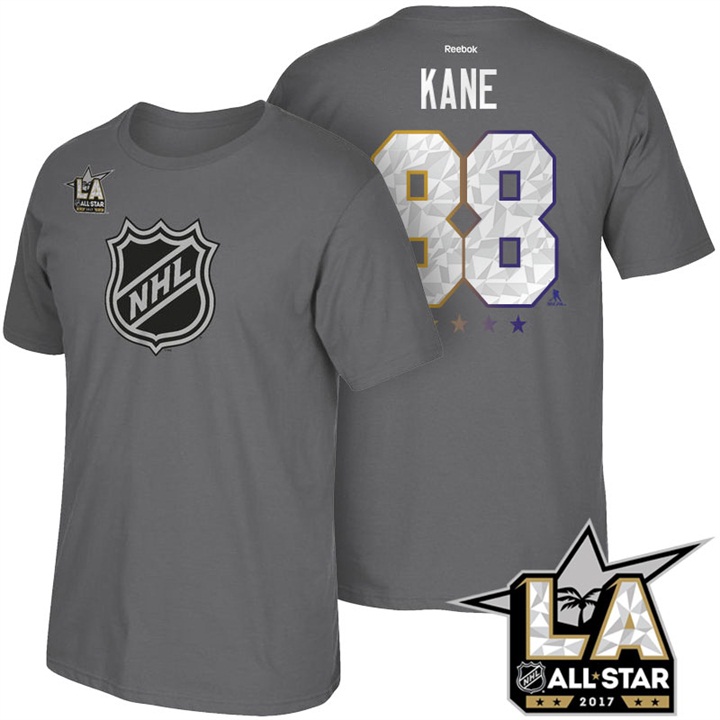 Blackhawks #88 Patrick Kane Gray 2017 All Star T-shirt