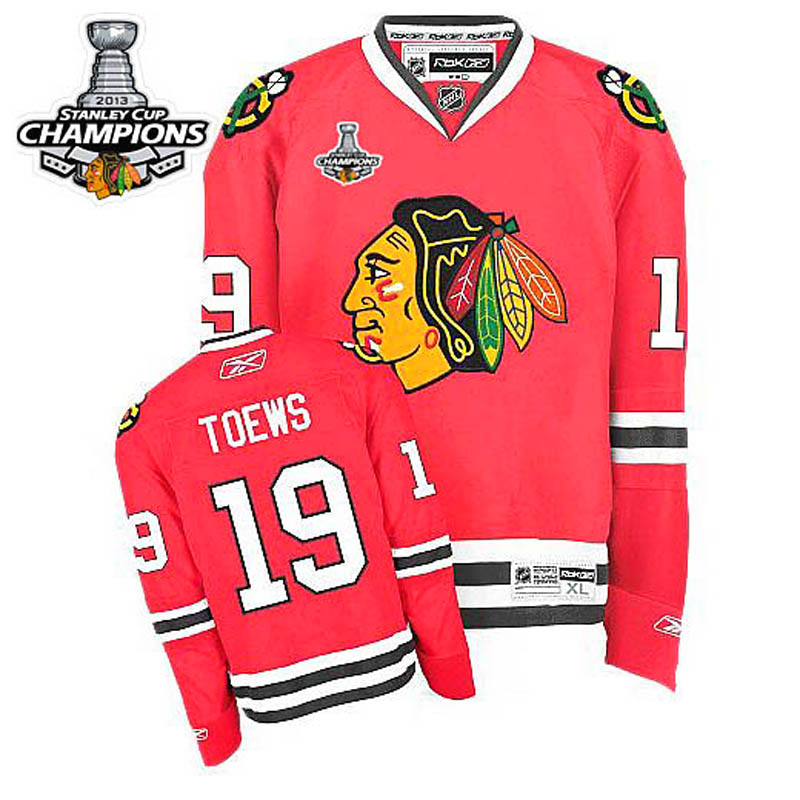 Jonathan Toews Chicago Blackhawks #19 2013 Stanley Cup Ice Hockey Jersey