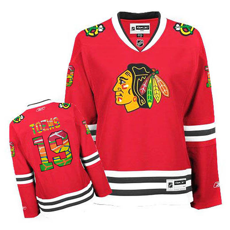 Jonathan Toews Chicago Blackhawks #19 Red fashion Ice Hockey Jersey