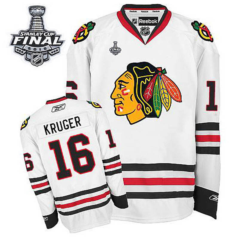 Marcus Kruger Chicago Blackhawks #16 Away 2015 Stanley Cup Ice Hockey Jersey