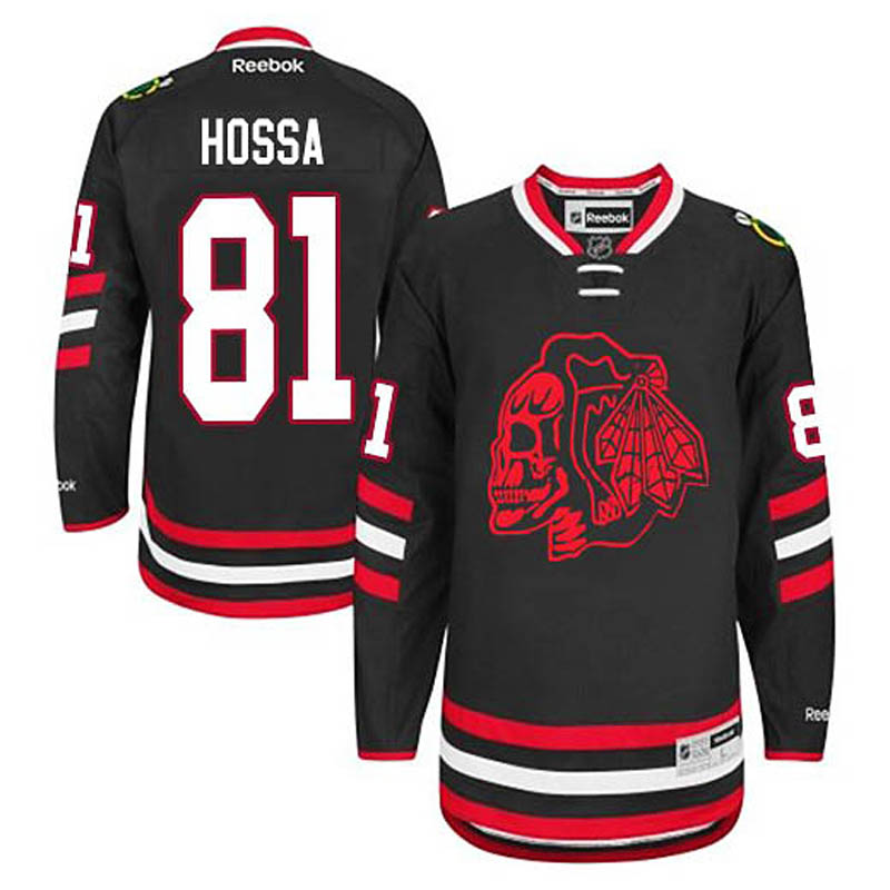 Marian Hossa Chicago Blackhawks #81 2014 Stadium Series Red Skull Ice Hockey Jersey