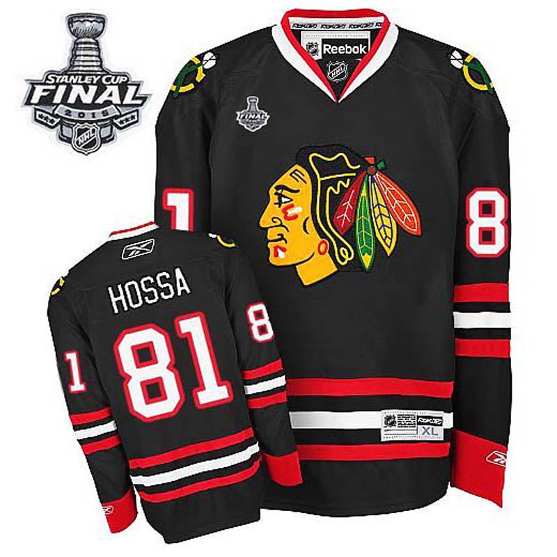 Marian Hossa Chicago Blackhawks #81 Third 2015 Stanley Cup Ice Hockey Jersey