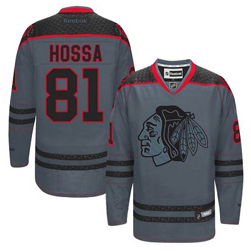 Marian Hossa Chicago Blackhawks #81 Cross Check Fashion Ice Hockey Jersey