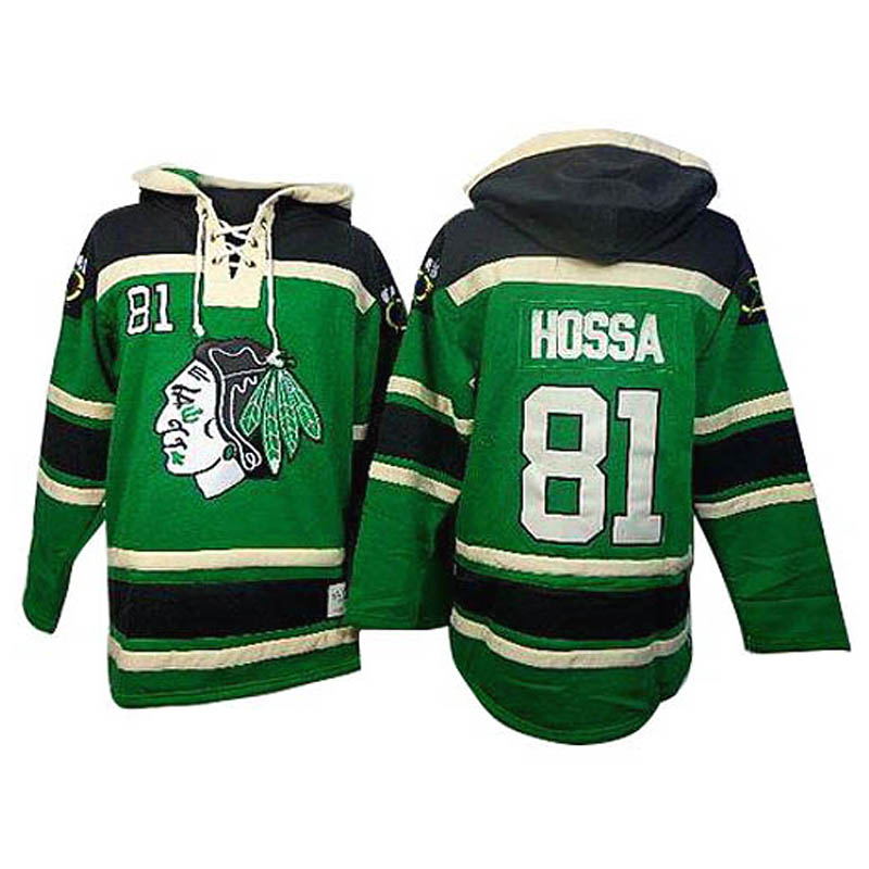 Marian Hossa Chicago Blackhawks #81 Ice Hockey Sawyer Hooded Sweatshirt