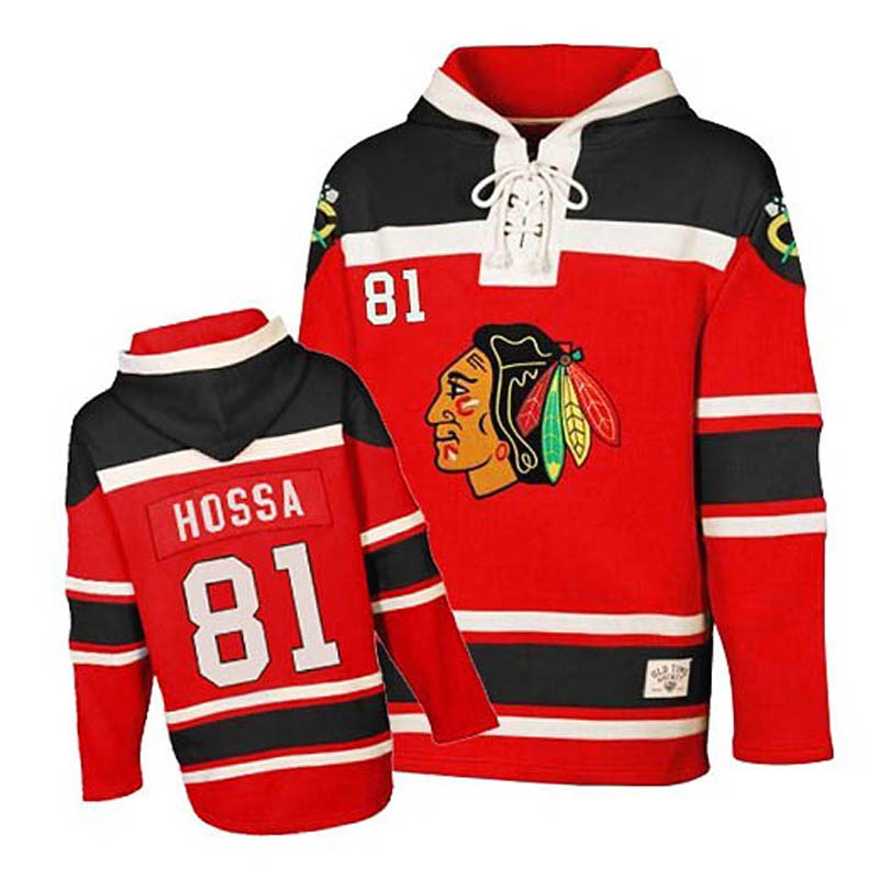 Marian Hossa Chicago Blackhawks #81 Ice Hockey Sawyer Hooded Sweatshirt