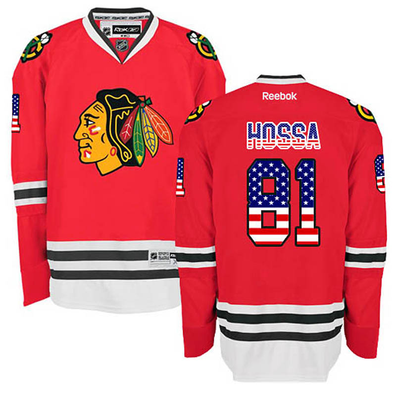 Marian Hossa Chicago Blackhawks #81 USA Flag Fashion Ice Hockey Jersey