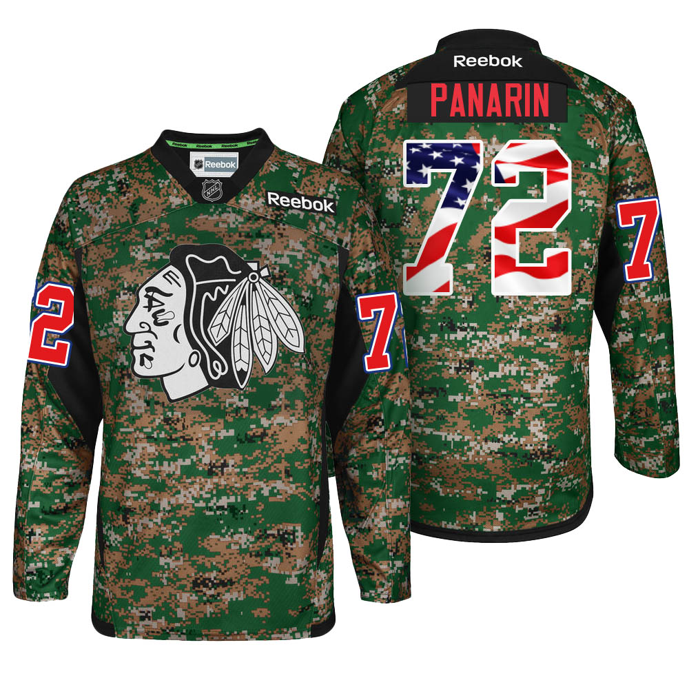 2016-2017 Blackhawks Artemi Panarin #72 Camo Military Appreciation Night Jersey