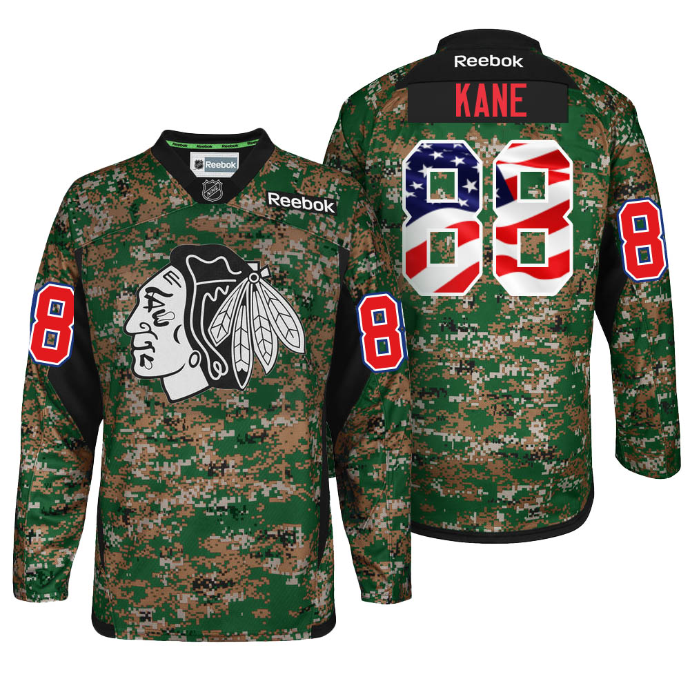 2016-2017 Blackhawks Patrick Kane #88 Camo Military Appreciation Night Jersey