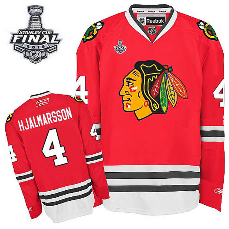 Niklas Hjalmarsson Chicago Blackhawks #4 Home 2015 Stanley Cup Ice Hockey Jersey