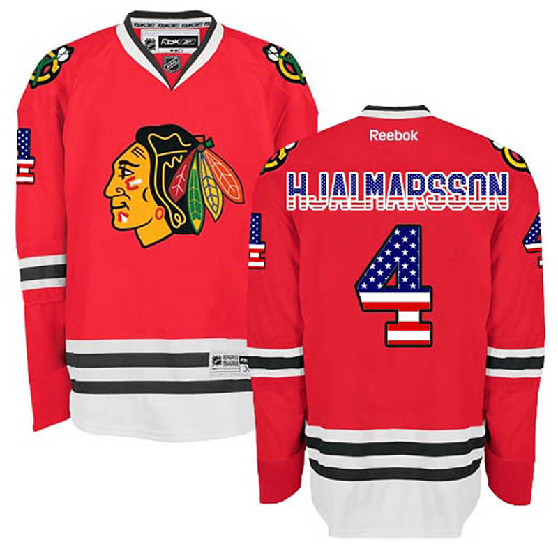 Niklas Hjalmarsson Chicago Blackhawks #4 USA Flag Fashion Ice Hockey Jersey