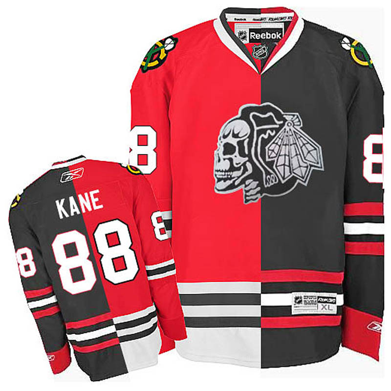 Patrick Kane Chicago Blackhawks #88 Split Fashion White Skull Ice Hockey Jersey